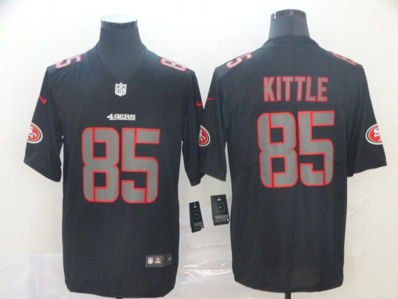Men San Francisco 49ers #85 Kittle Nike Fashion Impact Black Color Rush Limited Jersey